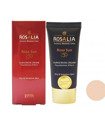 کرم ضد آفتاب پوست خشک رزالیا مدل Rosa Sun SPF50 رنگ بژ روشن