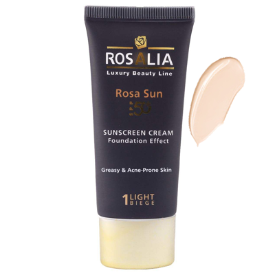 کرم ضد آفتاب پوست چرب رزالیا مدل Rosa Sun SPF50 رنگ بژ روشن