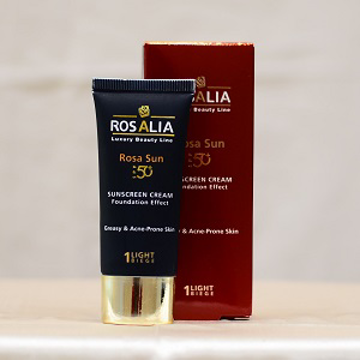 کرم ضد آفتاب پوست چرب رزالیا مدل Rosa Sun SPF50 رنگ بژ روشن